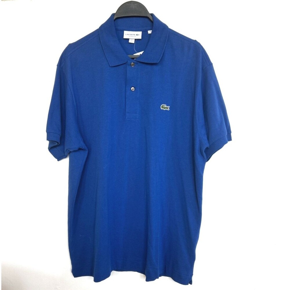 Lacoste Polo Shirt Mens Classic Fit Logo Pique Blue Size US L/FR 6 NEW w/tags